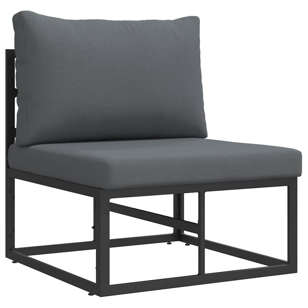 Garden Sofa Set with Cushion 5 pcs Black Aluminium