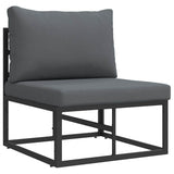 Garden Sofa Set with Cushion 5 pcs Black Aluminium
