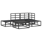 Garden Sofa Set with Cushion 5 pcs Black Aluminium