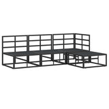 Garden Sofa Set with Cushion 4 pcs Black Aluminium