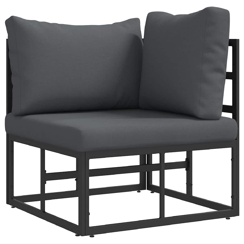 Garden Sofa Set with Cushion 5 pcs Black Aluminium