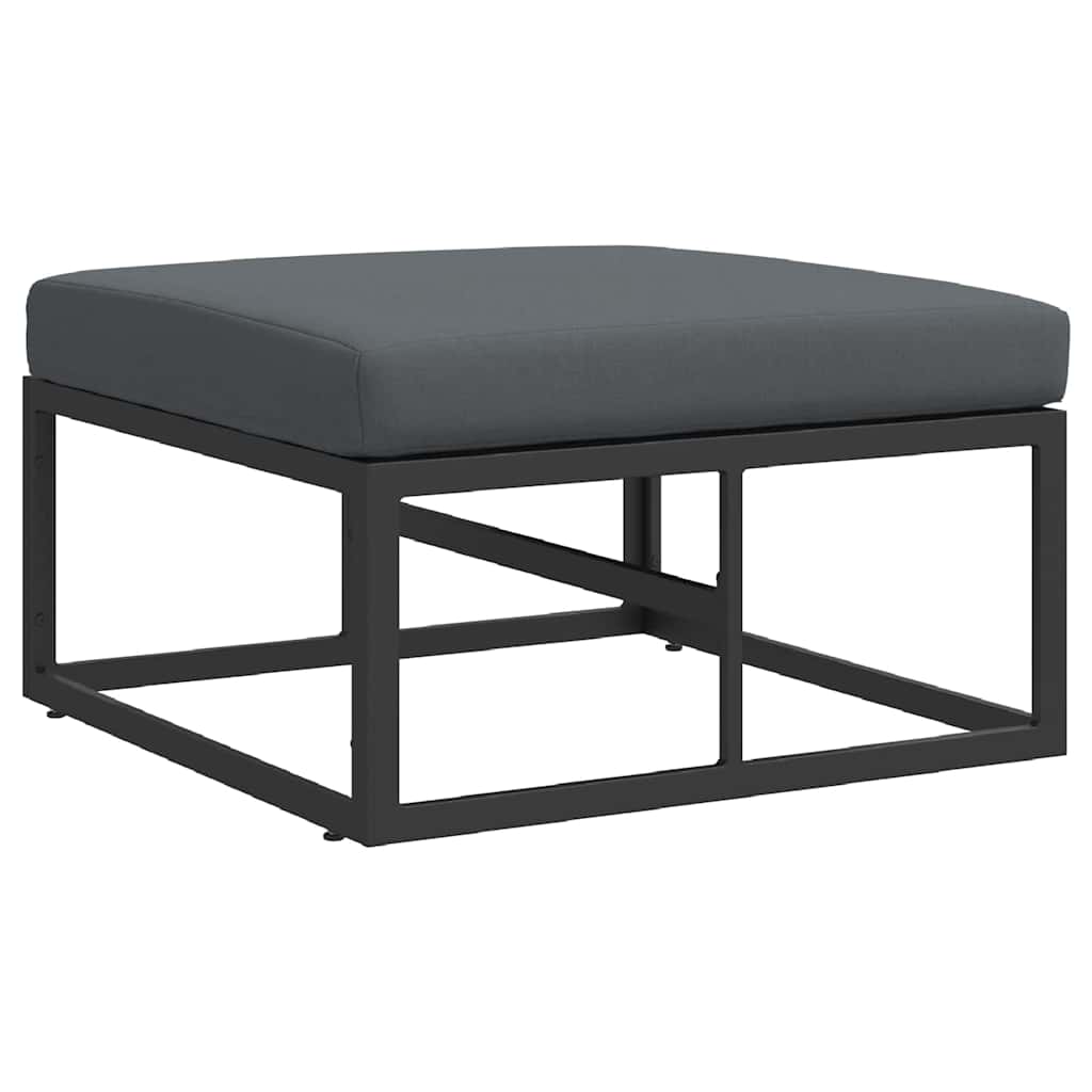 Garden Sofa Set with Cushion 5 pcs Black Aluminium