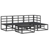 Garden Sofa Set with Cushion 5 pcs Black Aluminium