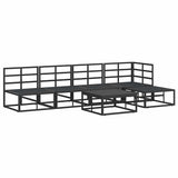Garden Sofa Set with Cushion 6 pcs Black Aluminium