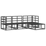 Garden Sofa Set with Cushion 4 pcs Black Aluminium