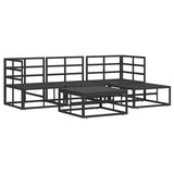 Garden Sofa Set with Cushion 5 pcs Black Aluminium