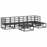 Garden Sofa Set with Cushion 6 pcs Black Aluminium