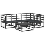 Garden Sofa Set with Cushion 5 pcs Black Aluminium