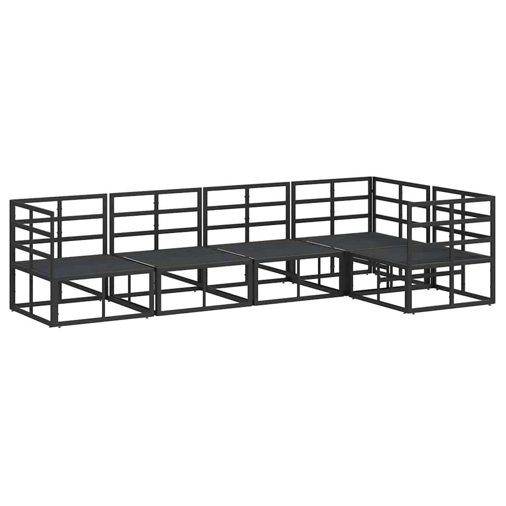 Garden Sofa Set with Cushion 5 pcs Black Aluminium