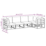 Garden Sofa Set with Cushion 5 pcs Black Aluminium