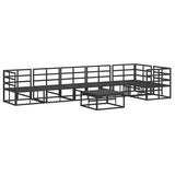 Garden Sofa Set with Cushion 7 pcs Black Aluminium