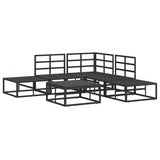 Garden Sofa Set with Cushion 6 pcs Black Aluminium