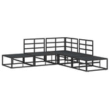 Garden Sofa Set with Cushion 5 pcs Black Aluminium