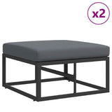 Garden Sofa Set with Cushion 5 pcs Black Aluminium