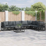 Garden Sofa Set with Cushion 7 pcs Black Aluminium
