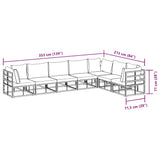 Garden Sofa Set with Cushion 7 pcs Black Aluminium
