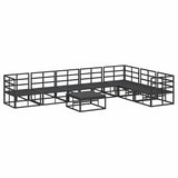 Garden Sofa Set with Cushion 8 pcs Black Aluminium
