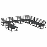 Garden Sofa Set with Cushion 11 pcs Black Aluminium