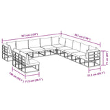 Garden Sofa Set with Cushion 11 pcs Black Aluminium