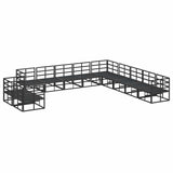 Garden Sofa Set with Cushion 11 pcs Black Aluminium