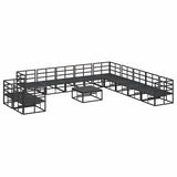 Garden Sofa Set with Cushion 12 pcs Black Aluminium