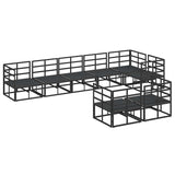 Garden Sofa Set with Cushion 8 pcs Black Aluminium