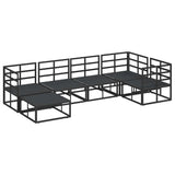 Garden Sofa Set with Cushion 6 pcs Black Aluminium