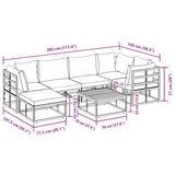 Garden Sofa Set with Cushion 7 pcs Black Aluminium