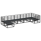 Garden Sofa Set with Cushion 7 pcs Black Aluminium