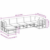 Garden Sofa Set with Cushion 7 pcs Black Aluminium