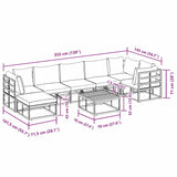 Garden Sofa Set with Cushion 8 pcs Black Aluminium