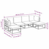 Garden Sofa Set with Cushion 6 pcs Black Aluminium