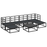 Garden Sofa Set with Cushion 7 pcs Black Aluminium