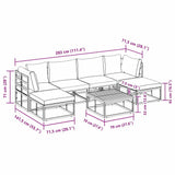 Garden Sofa Set with Cushion 7 pcs Black Aluminium