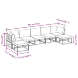 Garden Sofa Set with Cushion 7 pcs Black Aluminium