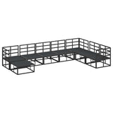 Garden Sofa Set with Cushion 8 pcs Black Aluminium