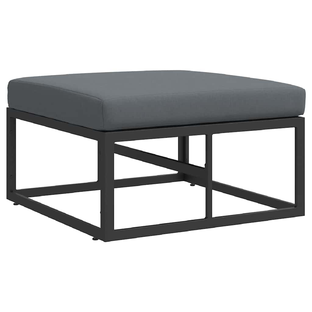 Garden Sofa Set with Cushion 9 pcs Black Aluminium