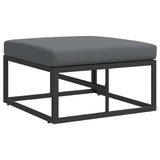 Garden Sofa Set with Cushion 9 pcs Black Aluminium