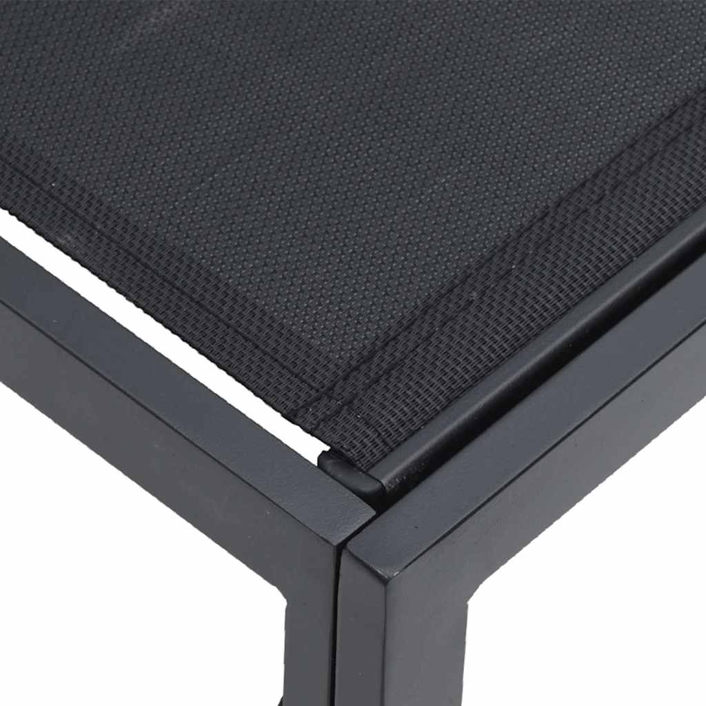 Garden Sofa Set with Cushion 10 pcs Black Aluminium