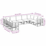 Garden Sofa Set with Cushion 9 pcs Black Aluminium