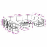 Garden Sofa Set with Cushion 10 pcs Black Aluminium