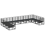 Garden Sofa Set with Cushion 10 pcs Black Aluminium
