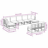 Garden Sofa Set with Cushion 9 pcs Black Aluminium