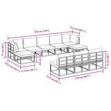 Garden Sofa Set with Cushion 10 pcs Black Aluminium