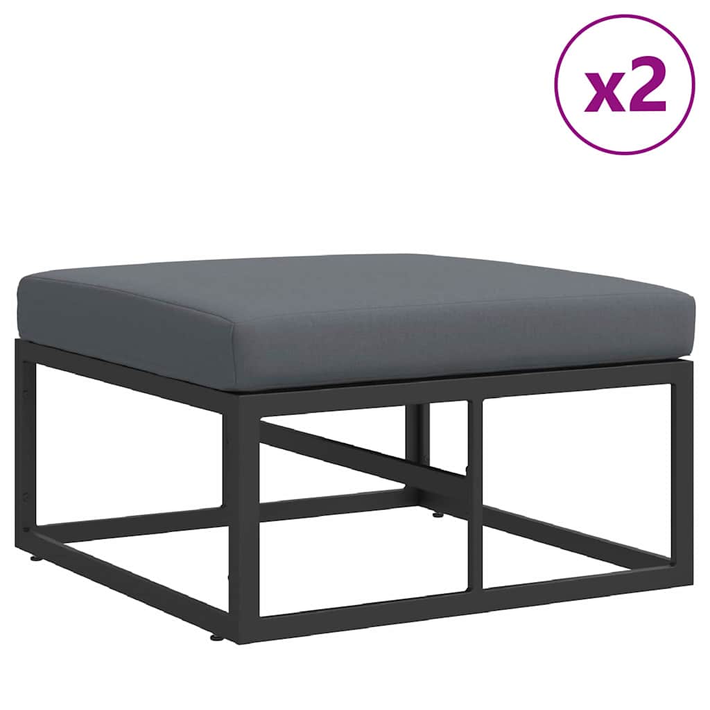 Garden Sofa Set with Cushion 11 pcs Black Aluminium