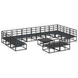 Garden Sofa Set with Cushion 13 pcs Black Aluminium