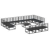 Garden Sofa Set with Cushion 14 pcs Black Aluminium