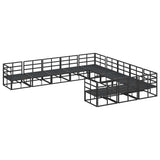 Garden Sofa Set with Cushion 11 pcs Black Aluminium