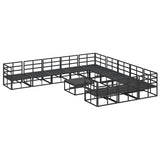 Garden Sofa Set with Cushion 12 pcs Black Aluminium
