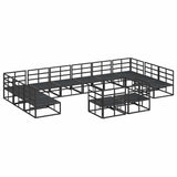Garden Sofa Set with Cushion 12 pcs Black Aluminium